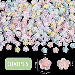 300шт матовые прозрачные акриловые бусины&nbsp;OACR-UN0001-12