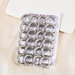 Серьги-кольца из нержавеющей стали 202 для полировки EJEW-M106-02P-04