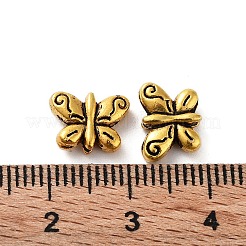 チベット風合金ビーズ  カドミウムフリー＆鉛フリー  蝶  アンティーク黄金  7.5x10x4mm  穴：1.5mm  約1219個/1000g&nbsp;FIND-Q094-13AG