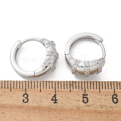 Серьги-кольца из латуни с прозрачным фианитом EJEW-Q014-21P
