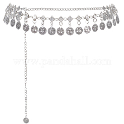 1 catenella per la pancia con nappa in lega in stile tibetano per donna&nbsp;AJEW-GF0015-06AS