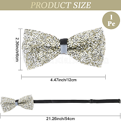 1шт полиэстер со стразами галстуки-бабочки для жениха&nbsp;AJEW-SP0003-32E