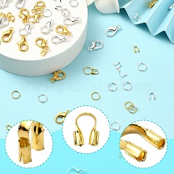 Карабины из цинкового сплава с защитой и протекторами из латунной проволоки с открытыми железными кольцами&nbsp;DIY-YW0010-08