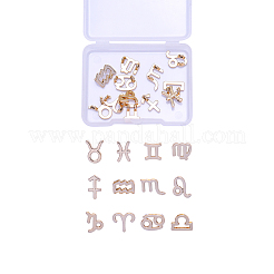 24本2セット合金チャーム  12星座  ゴールドカラー  11x12.5mm  12個/セット&nbsp;PALLOY-CJ0001-125