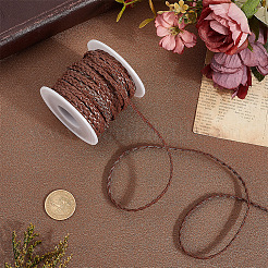 10 м плоские плетеные шнуры из искусственной кожи&nbsp;LC-CL0001-04B