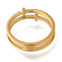 Ionenplattierung (IP) 304 Edelstahl Micro Pave klare Zirkonia Kreuz Fingerringe für Frauen&nbsp;RJEW-B066-09G