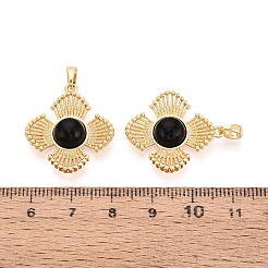 Anhänger aus natürlichem schwarzem Onyx (gefärbt und erhitzt)&nbsp;KK-N287-07G-04