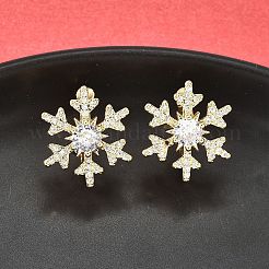 Латунные серьги-манжеты из прозрачного кубического циркония EJEW-F370-25G