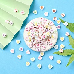 Непрозрачные акриловые бусины сердца SACR-YW0001-54