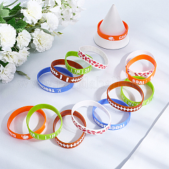 35шт 5-х цветный силиконовый шнур-браслет на запястье&nbsp;BJEW-GF0001-31C