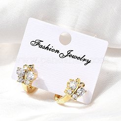 Серьги-кольца из латуни в форме бабочки&nbsp;EJEW-S256-04B-G