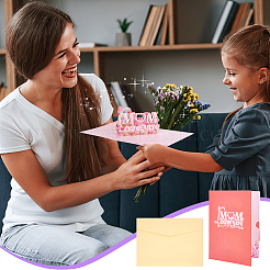 2 Satz 2 Stile Muttertag 3D Pop-up-Papier-Grußkarte für Geburtstag&nbsp;AJEW-GA0006-97