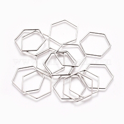 ステンレス鋼の連結リング  ジュエリー作りのための  六角  ステンレス鋼色  19.5x22x0.8mm  内径：18x20.5mm&nbsp;STAS-TAC0002-28A
