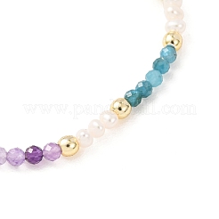 Braccialetti elastici per donna in avventurina verde naturale&nbsp;BJEW-JB13711