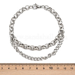 Браслеты-цепочки Rolo из нержавеющей стали 201 звена для женщин BJEW-B143-18P