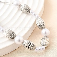 Браслеты слайдеры из латунных бусин для женщин BJEW-D317-01P