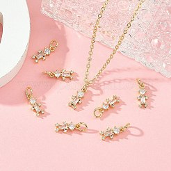 Ciondoli Shegrace in ottone con micro pavé di zirconi cubici trasparenti&nbsp;XGRQ64482-873G