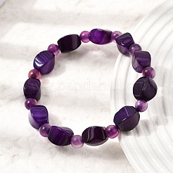 Bracelets extensibles en agate dentelle bleue naturelle teintée&nbsp;GG-CBA3F02-09