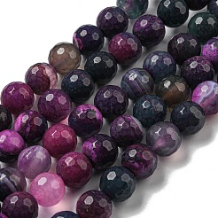 Brins de perles d'agate craquelée de feu naturel à facettes&nbsp;G-F447-12mm-N05