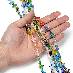 2 нити крест-накрест ручная работа стеклянные бусины миллефиори нити&nbsp;LK-PA0001-02