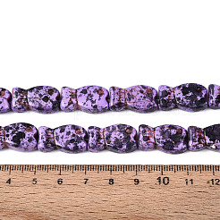 С напылением окрашенные синтетические бирюзовые бусинки TURQ-T004-16D