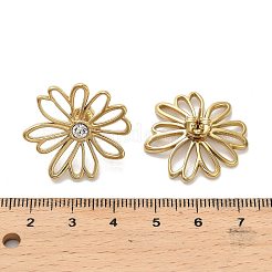 Серьги-гвоздики из нержавеющей стали 304 с кристаллами и стразами EJEW-G423-01G