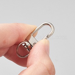 亜鉛合金回転式ナスカン  スイベルスナップフック  ミックスカラー  34x14x6.5mm  穴：10x5mm&nbsp;PALLOY-PH0012-70