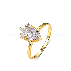 Элегантное женское кольцо в форме сердца из стерлингового серебра s925 с прозрачными кубическими цирконами для вечеринок и повседневной носки UM7480-4