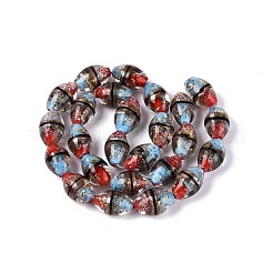 Perles de verre faites à la main bicolores.&nbsp;FOIL-Q001-01D