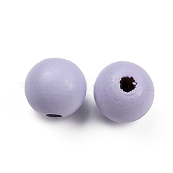 Perles européennes en bois de couleur macaron peintes à la bombe&nbsp;WOOD-SZC0001-08D