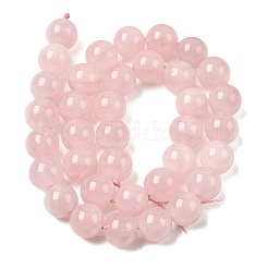 Madagascar natural rosa de abalorios de cuarzo hebras&nbsp;G-B167-A01-10mm