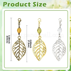 6 шт. подвесных украшений из сплава и стекла&nbsp;HJEW-YW00328-01