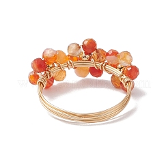 Природные сердолик кольца палец&nbsp;RJEW-TA00198-01