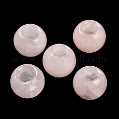 天然ローズクォーツヨーロピアンビーズ  大穴ビーズ  ラウンド  12x9.5~11mm  穴：5~6mm&nbsp;G-R488-01G