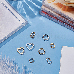 8 шт. 8 стиля латунных пружинных затворных колец&nbsp;KK-WR0001-81