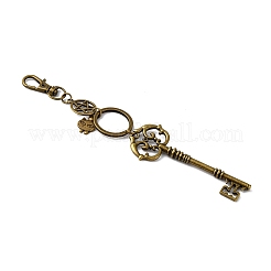 Подвеска в виде головы кошки из сплава и плоского круга со звездой и ключом HJEW-JM04093