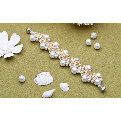 4мм крошечный атласный блеск белый стеклянный жемчуг круглые бусины для изготовления ювелирных изделий HY-PH0002-01-B