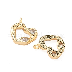 Латунные подвески с кубическим цирконием в форме сердца&nbsp;KK-S531-21G