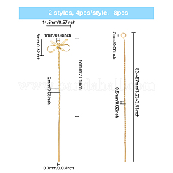 8 шт. 2 стильные латунные серьги-гвоздики KK-BC0009-30