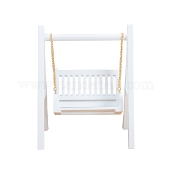 MDF ボード スイング ミニチュア 装飾品  マイクロランドスケープドールハウスアクセサリー  小道具の装飾のふりをする  ホワイト  123x110x160mm&nbsp;PW-WG3AD78-01