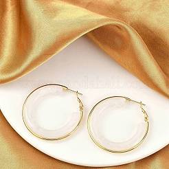 Серьги-кольца из нержавеющей стали 304 для женщин&nbsp;LS-EJEW-B113-02G-04