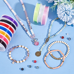 Multicolore 0.8mm élastique stretch polyester fils bijoux bracelet cordon&nbsp;EW-PH0001-0.8mm-05