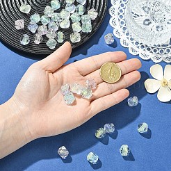 20 шт. 5-х цветные фольгированные стеклянные бусины ручной работы&nbsp;FOIL-YW0001-06