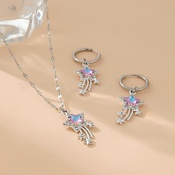 Комплект из ожерелий и серег со звездами и стразами Aolly для женщин FS-WGC456D-01