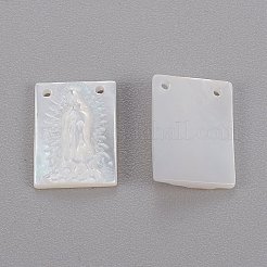 Натуральная белая ракушка перламутровая подвеска SHEL-K004-03