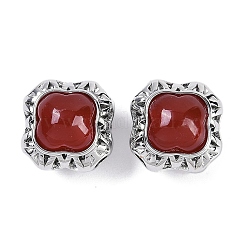 Латунные бусины из натурального сердолика (окрашенные и нагретые) KK-U043-38P-01