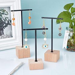 Наборы дисплеев для серег из железа и дерева&nbsp;EDIS-WH0016-03