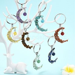 7 шт. брелок из смеси натуральных и синтетических камней&nbsp;KEYC-FS00049