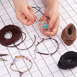 DIYコードネックレス作成キット  100個の鉄製折りたたみカシメエンドパーツ  100PCS丸カン  50個の亜鉛合金カニカンと30mの牛革レザーコード  ミックスカラー  9x3.5x4mm  穴：2mm  100pc&nbsp;DIY-SZ0004-04