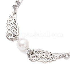 Браслеты из сплава с перламутровыми крыльями и ракушками BJEW-TA00701